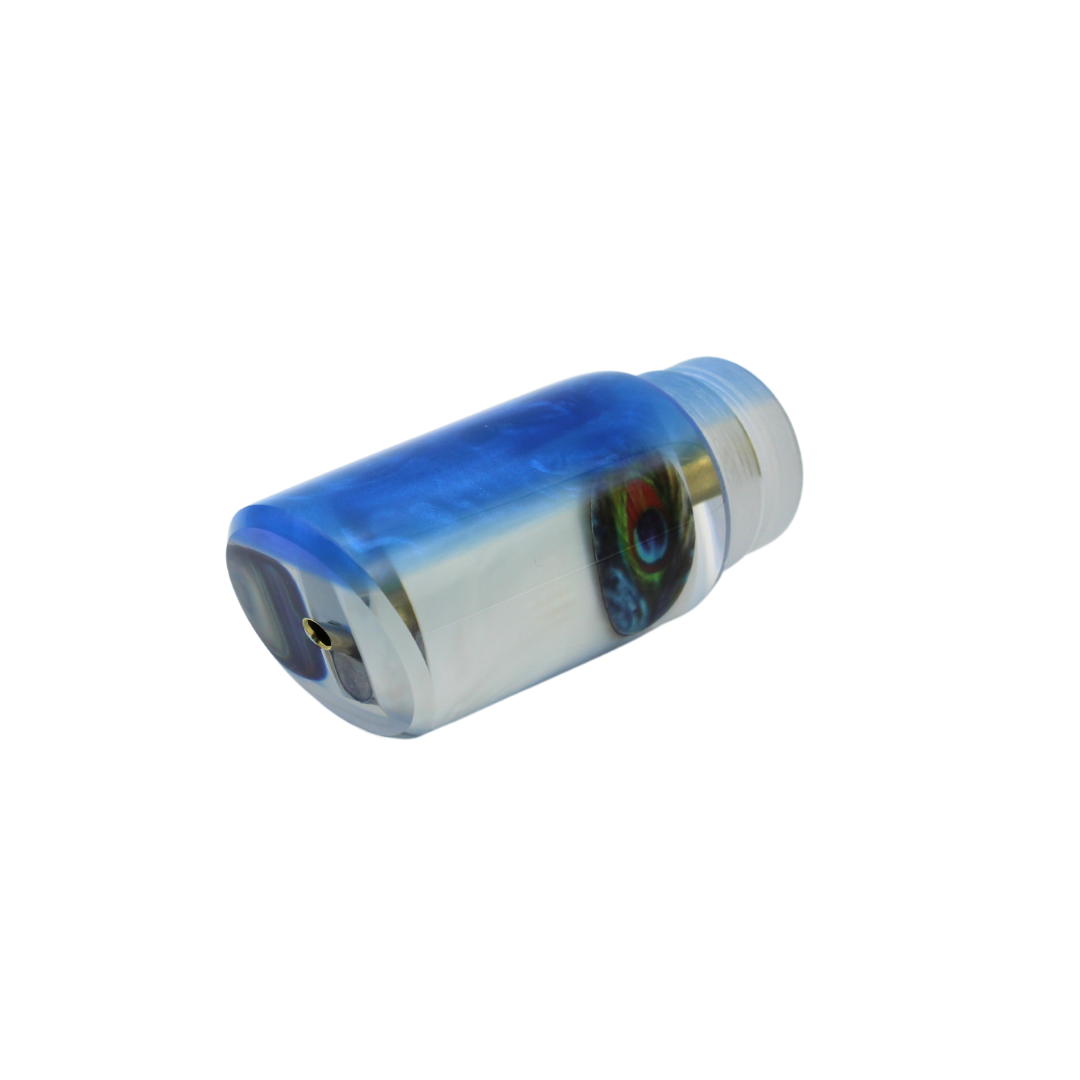 Señuelo para pesca deportiva y señuelo de troleo Crampton Baits. Modelo Quarter Toner en color Azul y concha blanca. Marea Alta (mareaalta.mx) único distribuidor de Crampton Baits en México.