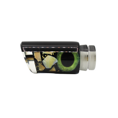Señuelo para pesca deportiva y señuelo de troleo Crampton Baits. Modelo Quarter Toner en color Negro y concha crema cracked. Marea Alta (mareaalta.mx) único distribuidor de Crampton Baits en México.