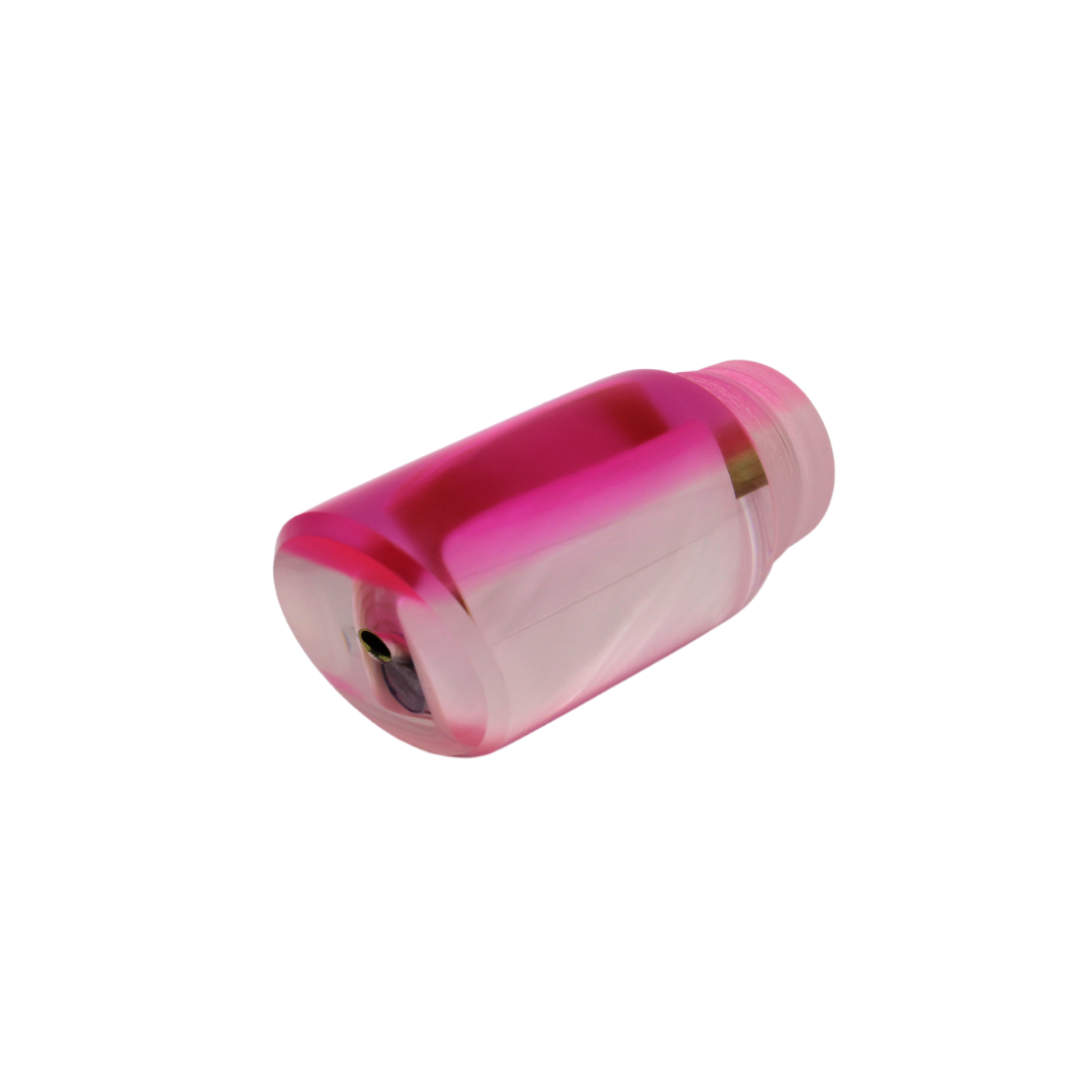 Señuelo para pesca deportiva y señuelo de troleo Crampton Baits. Modelo Quarter Toner en color Rosa y concha blanca. Marea Alta (mareaalta.mx) único distribuidor de Crampton Baits en México.